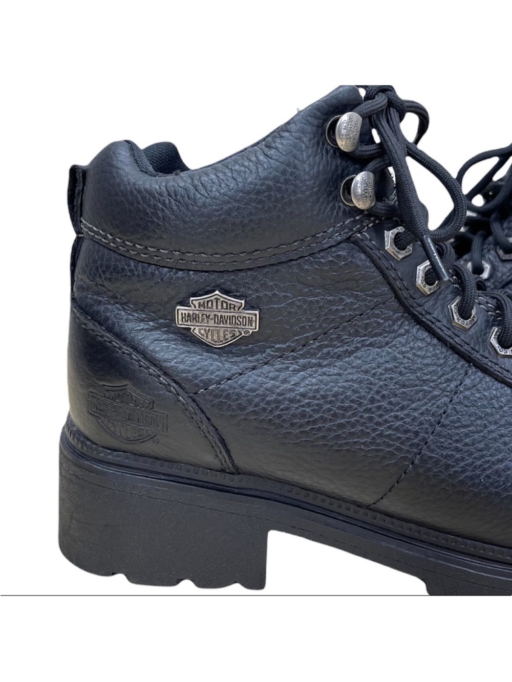 HARLEY-DAVIDSON Black Ladies Lace Up Ankle Boots Size 8.5 - Picture 5 of 16